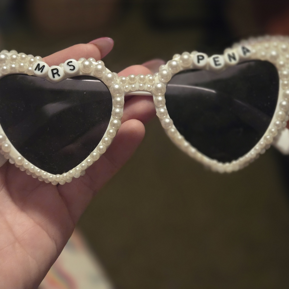 Pearl Heart-Shaped Sunglasses